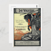 Carte Postale Die Walküre (page de titre du score Vocal, 1899) (Devant / Derrière)