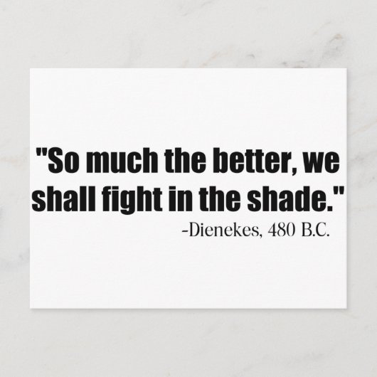 Carte Postale Dienekes combat à l'ombre (Devant)