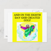 Carte Postale dieu a créé le golf (Devant / Derrière)