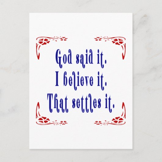 Carte Postale Dieu A Dit Quatre Fleurs Rouges ! (Devant)