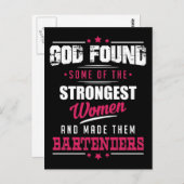 Carte Postale Dieu a fait des barmans Hilariary Profession Desig (Devant / Derrière)