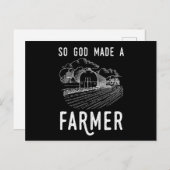 Carte Postale Dieu A Fait Un Fermier Agricole Fermier Tracteur A (Devant / Derrière)
