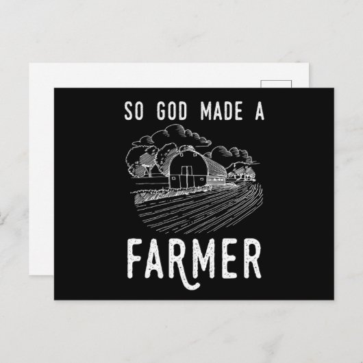 Carte Postale Dieu A Fait Un Fermier Agricole Fermier Tracteur A (Devant / Derrière)