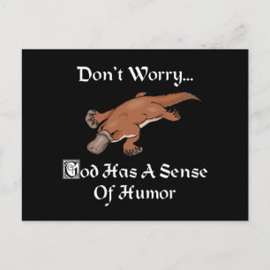 Carte Postale Dieu a le sens de l'humour - Fun platypus