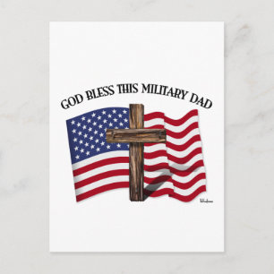 Carte Postale DIEU BÉNISSE CE PÈRE MILITAIRE croix robuste & dra