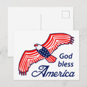 Carte Postale Dieu bénisse l'Amérique (Devant / Derrière)