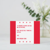 Carte Postale Dieu bénisse le Canada. Amour, Votre Ami Américain (Debout devant)