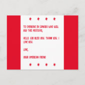 Carte Postale Dieu bénisse le Canada. Amour, Votre Ami Américain (Devant)