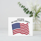 Carte Postale DIEU BÉNISSE LE Drapeau AMÉRICAIN DES ETATS-UNIS (Debout devant)