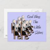 Carte Postale Dieu Bénisse Les Petites Soeurs (Devant / Derrière)