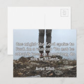 Carte Postale Dieu Cite : Actes 18:9 — "Ne sois pas silencieux" (Devant / Derrière)