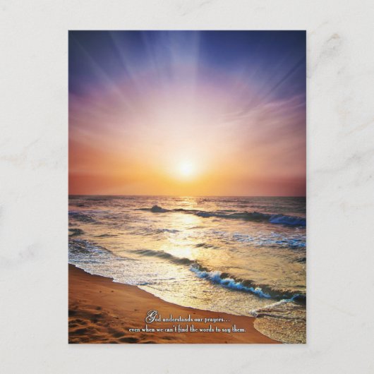 Carte Postale Dieu comprend nos prières même quand... (Devant)