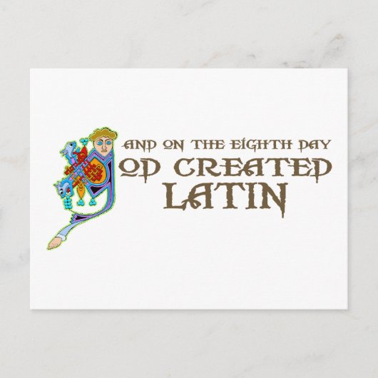 Carte Postale Dieu créé en latin (Devant)