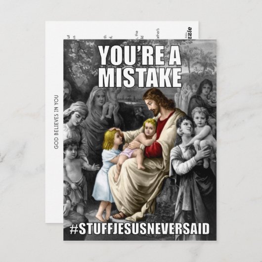 Carte Postale Dieu croit en vous (SJNS) (Devant / Derrière)