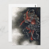 Carte Postale "Dieu du tonnerre" par Hokusai (Devant / Derrière)