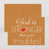 Carte Postale Dieu est PLUS FORT que vos ennuis Inspiration (Devant / Derrière)