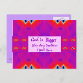 Carte Postale Dieu est plus grand que n'importe quel problème qu (Devant / Derrière)