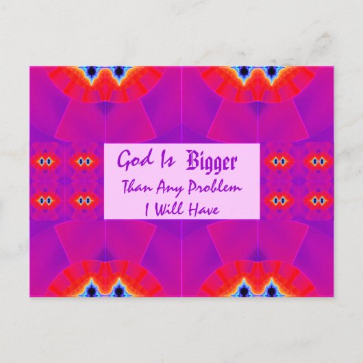 Carte Postale Dieu est plus grand que n'importe quel problème qu (Devant)
