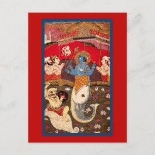 Carte Postale Dieu hindou probablement Vishnu