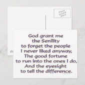 Carte Postale Dieu me donne Humour (Devant / Derrière)