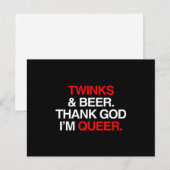 Carte Postale Dieu merci, je suis queer (mâle) (Devant / Derrière)