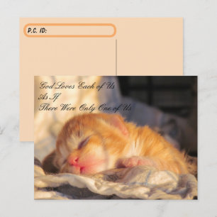 Carte postale - Dieu nous aime avec Kitten