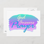Carte Postale Dieu répond à la prière conception chrétienne (Devant / Derrière)