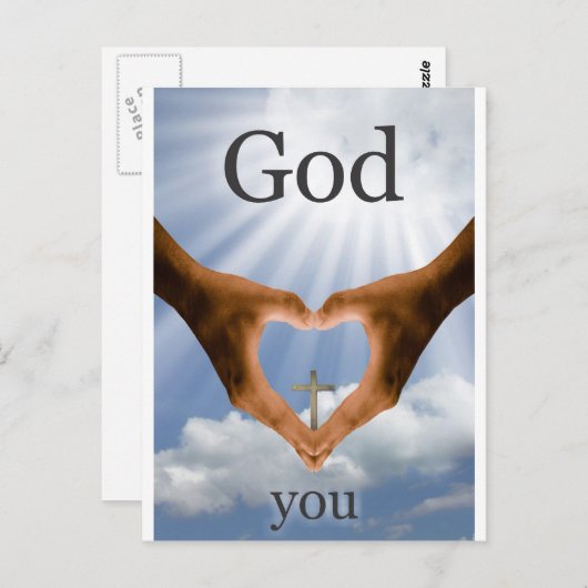 Carte Postale Dieu t'aime (Devant / Derrière)