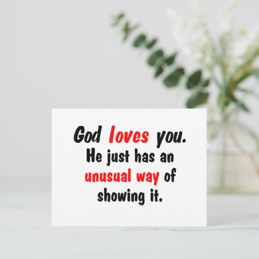 Carte Postale Dieu t'aime. (Debout devant)