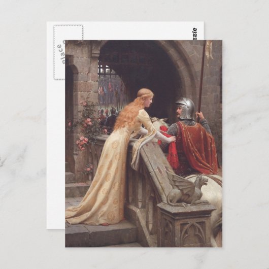 Carte Postale Dieu Vitesse ! - Edmund Blair Leighton (Devant / Derrière)