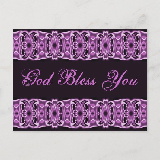 Carte Postale Dieu vous bénisse violet noir (Devant)