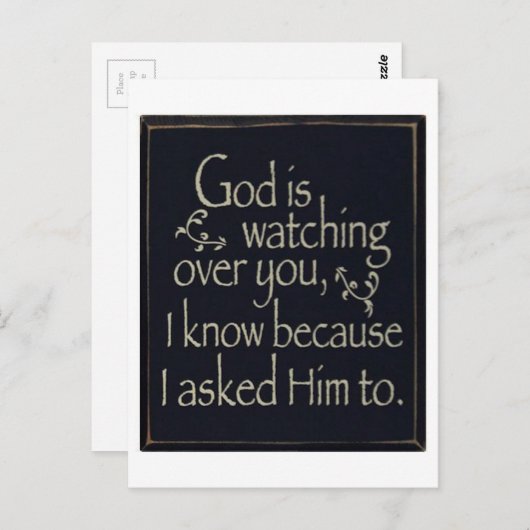 Carte Postale Dieu vous regarde (Devant / Derrière)