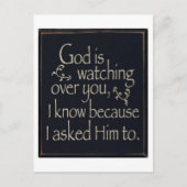 Carte Postale Dieu vous regarde (Devant)