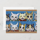 Carte Postale Différents Chats Regardent, Louis Wain (Devant / Derrière)