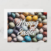 Carte Postale Différents Oeufs de Pâques colorés (Devant / Derrière)