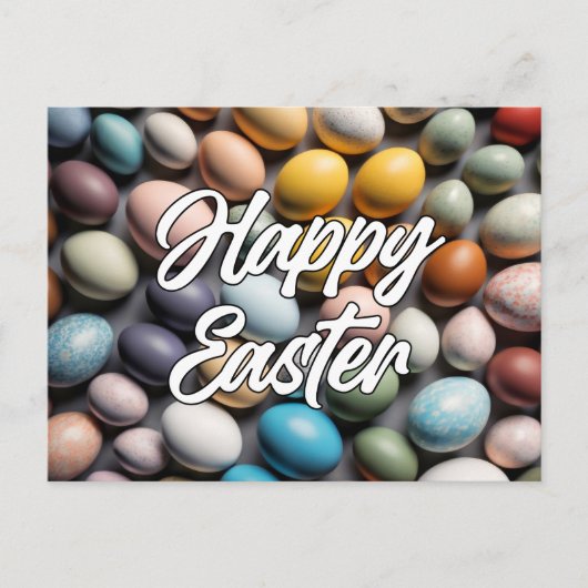 Carte Postale Différents Oeufs de Pâques colorés (Devant)