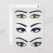 Carte Postale Différents types d'yeux féminins (Devant / Derrière)