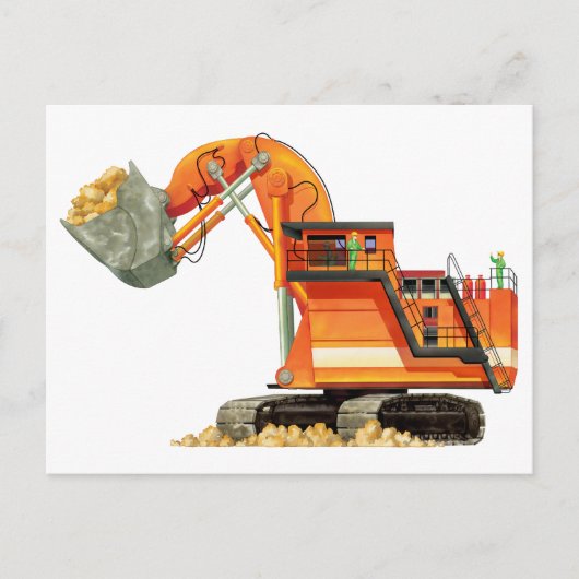 Carte Postale Digger orange (Devant)