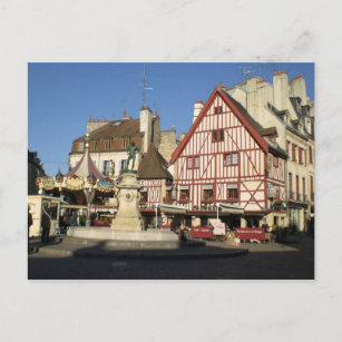 Carte Postale Dijon, Carouselle et café