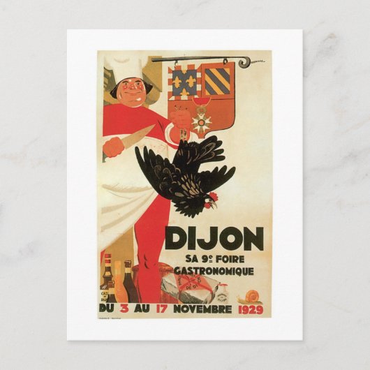 Carte Postale Dijon Poulet Vintage (Devant)