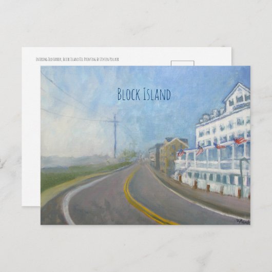 Carte postale d'Île de Block, vieux port entrant (Devant / Derrière)