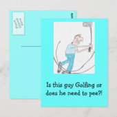 Carte postale dilemme de golf (Devant / Derrière)