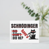 Carte Postale Dillema de Schrodinger (Debout devant)