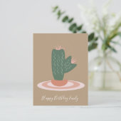 Carte postale d'illustration de cactus simple épin (Debout devant)