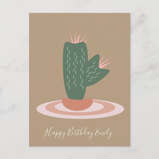 Carte postale d'illustration de cactus simple épin (Devant)