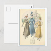Carte postale d'illustration de mode vintage 1915 (Devant / Derrière)
