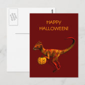 Carte Postale Dilophosaurus d'Halloween (Devant / Derrière)