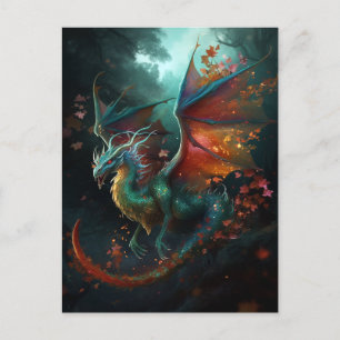 Carte postale d'Imaginaire coloré de Dragon volant