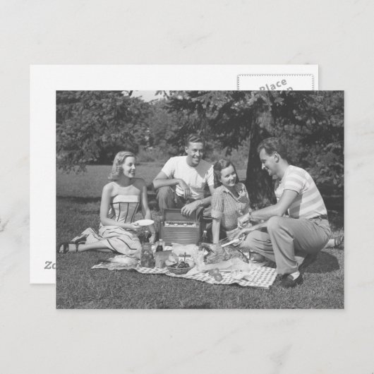 Carte Postale Dimanche au parc avec des amis (Devant / Derrière)