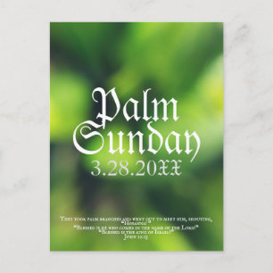 Carte Postale Dimanche du Palm en vert